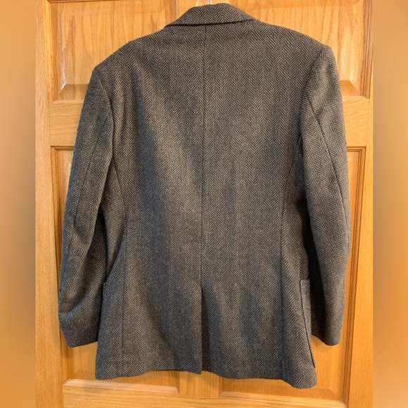 Ejoven by Farrah Charcoal Gray Herringbone Tweed Mens Sport Coat Blazer Size 40R - Picture 4 of 9